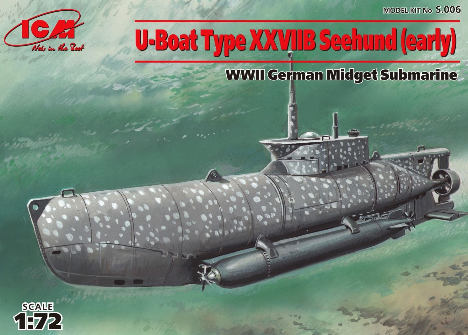 1/72 U-Boat Type XXVIIB “Seehund” (early) WWII German Midget Submarine