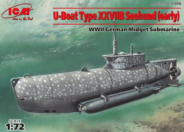 1/72 U-Boat Type XXVIIB “Seehund” (early) WWII German Midget Submarine