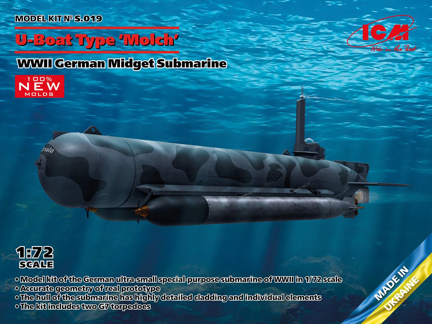 1/72 U-Boat Type ‘Molch’ WWII German Midget Submarine