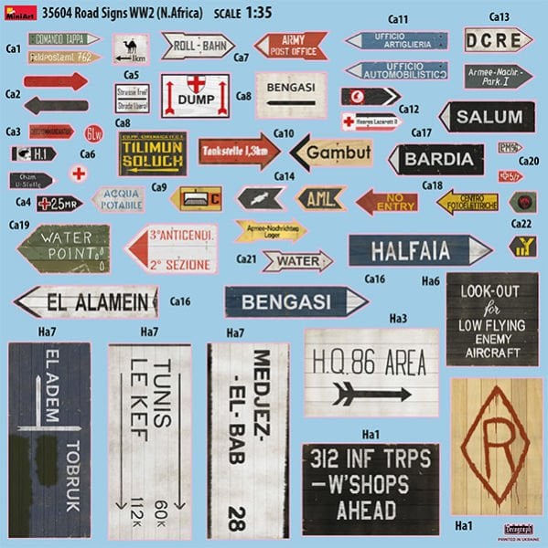 1/35 ROAD SIGNS WW2 NORTH AFRICA