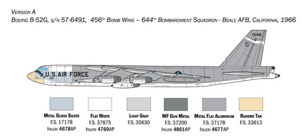 1/72    B-52G Stratofortress Early version with Hound Dog Missiles