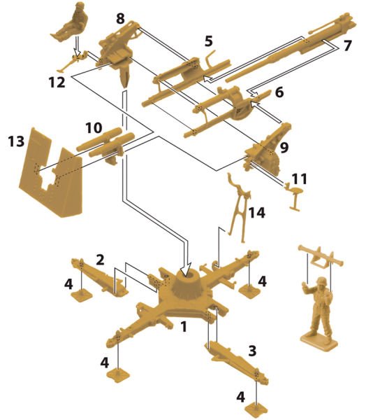 1/72 8.8 cm. FLAK 37 AA Gun - FAST ASSEMBLY