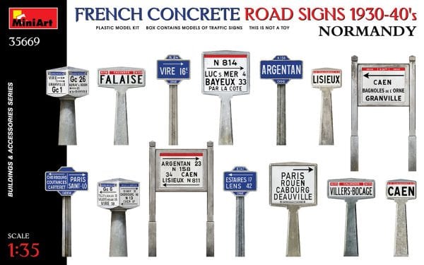 1/35 FRENCH CONCRETE ROAD SIGNS 1930-1940 NORMANDY
