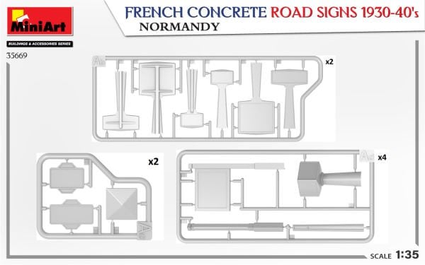 1/35 FRENCH CONCRETE ROAD SIGNS 1930-1940 NORMANDY