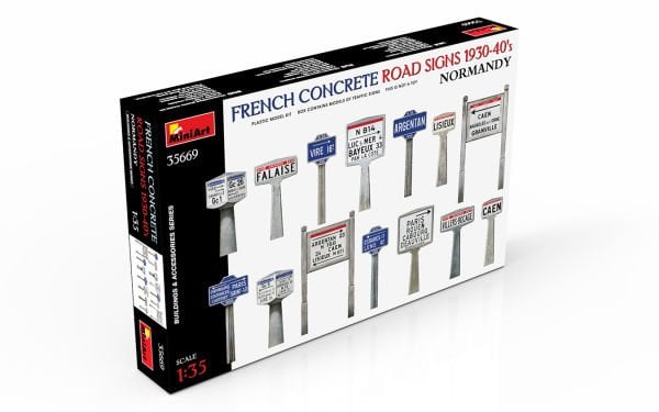 1/35 FRENCH CONCRETE ROAD SIGNS 1930-1940 NORMANDY