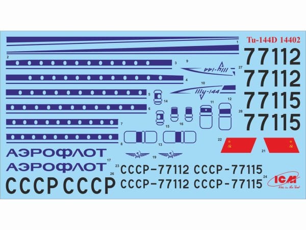1/144 Tupolev-144D Soviet Supersonic Passenger Aircraft