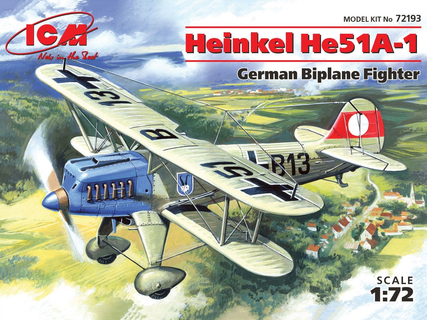 1/72 Heinkel He 51A-1 German Biplane Fighter
