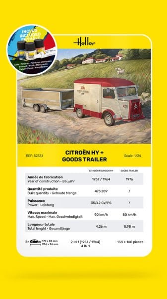 1/24 CITROEN HY +GOODS TRAILER (YENİ KALIP)