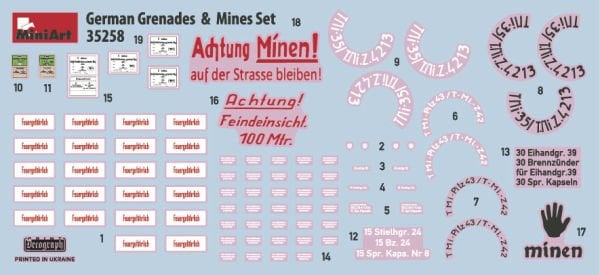 1/35 GERMAN GRENADES % MINES SET