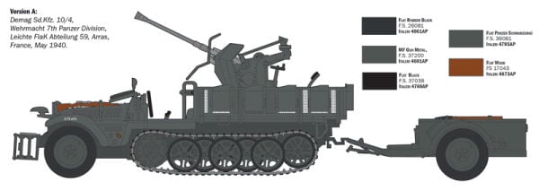 1/35  SD.KFZ.10/4 with FLAK 30 and crew
