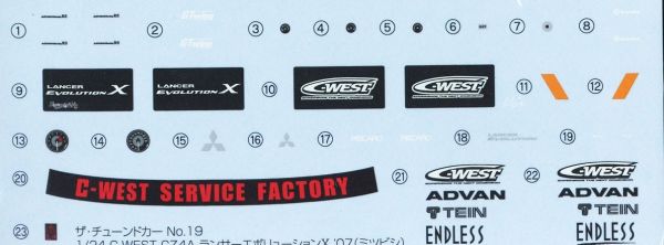 1/24 C-WEST CZ4A LANCER EVOLUTION Ⅹ '07（Mitsubishi）