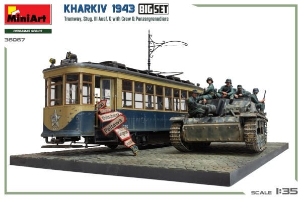 1/35 Kharkiv 1943: Tram & Stug. III Ausf. G w/Crew. BIG SET