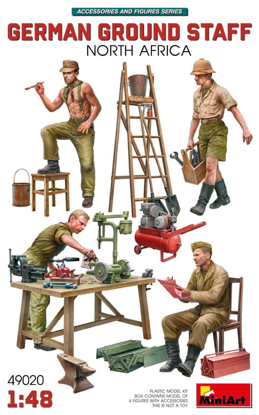 1/48 GERMAN GROUND STAFF w/ACCESSORIES. NORTH AFRICA