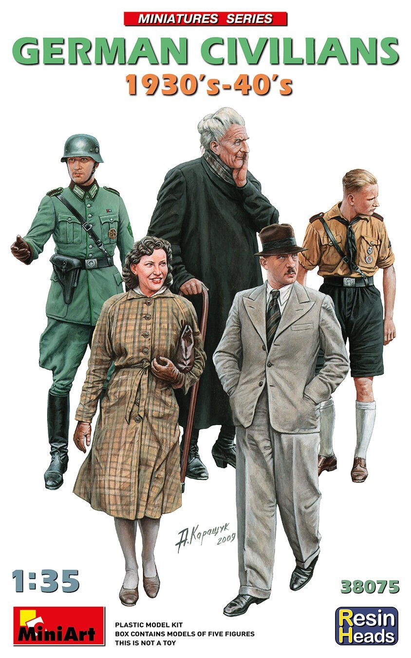 1/35  GERMAN CIVILIANS 1930-40S. RESIN HEADS