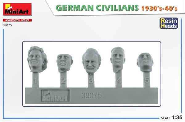 1/35  GERMAN CIVILIANS 1930-40S. RESIN HEADS