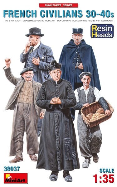 1/35 FRENCH CIVILIANS ’30-’40s. RESIN HEADS