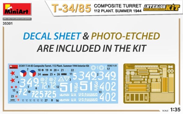 1/35 T-34/85 COMPOSITE TURRET. 112 PLANT. SUMMER 1944 INTERIOR KIT