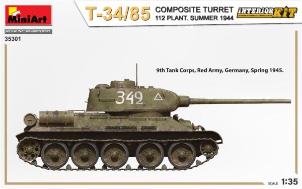 1/35 T-34/85 COMPOSITE TURRET. 112 PLANT. SUMMER 1944 INTERIOR KIT