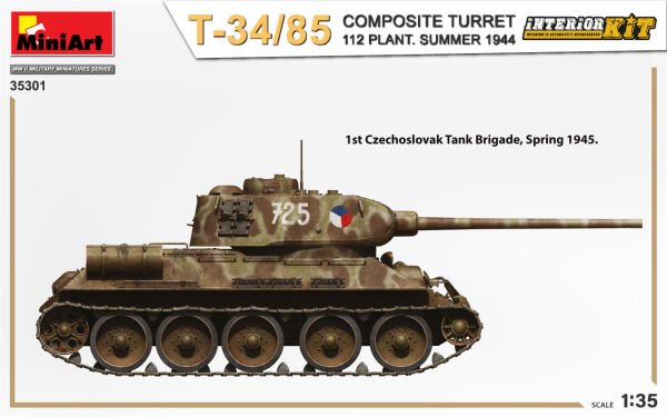 1/35 T-34/85 COMPOSITE TURRET. 112 PLANT. SUMMER 1944 INTERIOR KIT