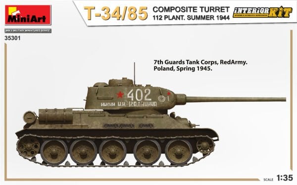 1/35 T-34/85 COMPOSITE TURRET. 112 PLANT. SUMMER 1944 INTERIOR KIT