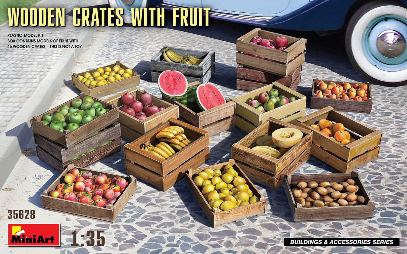 1/35 WOODEN CRATES WITH FRUIT